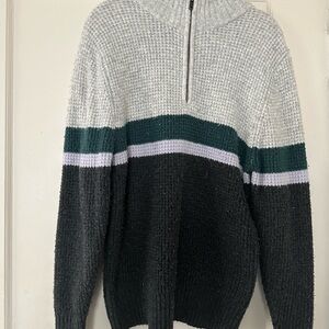 Gray Half-Zip Sweater